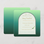 Elegant Emerald Green Arch Bridal Shower  招待状 (正面/裏面)