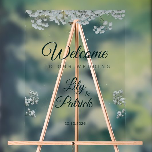 Elegant emerald Green baby's breath  アクリルサイン (ニュートラル)