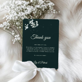 Elegant Emerald Green baby's breath  サンキューカード