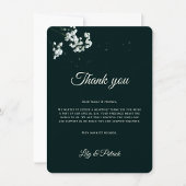 Elegant Emerald Green baby's breath  サンキューカード