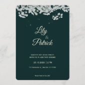 Elegant emerald Green baby's breath  招待状 (正面)