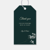 Elegant Emerald Green baby's breath wedding ギフトタグ (正面)
