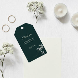 Elegant Emerald Green baby's breath wedding ギフトタグ