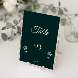 Elegant Emerald Green baby's breath Wedding テーブルナンバー