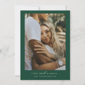 Elegant Emerald Green  Crest Monogram Wedding   In 招待状 (裏面)