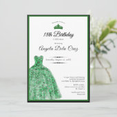 Elegant emerald green dress 18th birthday debut 招待状 (スタンド正面)