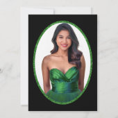 Elegant emerald green dress 18th birthday debut 招待状 (裏面)
