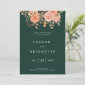 Elegant Emerald Green Floral Fall Wedding Welcome  招待状 (スタンド正面)