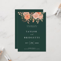 Elegant Emerald Green Floral Fall Wedding Welcome 