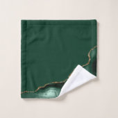Elegant Emerald Green Gold Agate バスタオルセット (ウォッシュタオル)