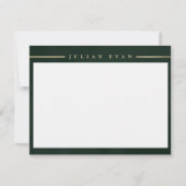 Elegant Emerald Green Gold Detail Professional ノートカード (正面)