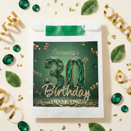 Elegant Emerald Green Gold Gemstone 30th Birthday  フェイバーバッグ
