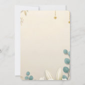 Elegant Emerald Green & Gold Lily Wedding Invitati 招待状 (裏面)