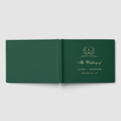 Elegant emerald Green  Grest Monogram Wedding ゲストブック (全面)