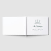 Elegant emerald Green  Grest Monogram Wedding ゲストブック (全面)