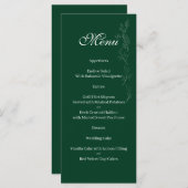 Elegant Emerald Green leaf Menu メニュー (正面/裏面)