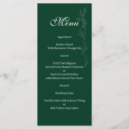 Elegant Emerald Green leaf Menu メニュー