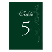Elegant Emerald Green leaf Table Number Card テーブルナンバー (裏面)
