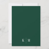 Elegant Emerald Green Monogram Wedding 招待状 (裏面)