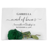 Elegant Emerald Green Rose Maid of Honor Wedding ラージペーパーバッグ (正面)