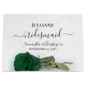 Elegant Emerald Green Rose Posh Bridesmaid Wedding ラージペーパーバッグ (正面)