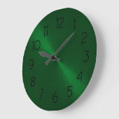 Elegant Emerald Green Sheen ラージ壁時計 (傾斜)