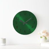 Elegant Emerald Green Sheen ラージ壁時計 (ホーム)