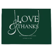 Elegant Emerald Green Wedding Thank You ラージペーパーバッグ (正面)