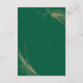 Elegant Emerald Icons Rose Wedding エンクロージャーカード (裏面)