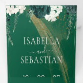 Elegant Emerald Roses All In One Wedding Tri- 三つ折り招待状 (内部最初)