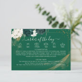 Elegant Emerald Watercolor Script Rose Wedding  エンクロージャーカード (スタンド正面)