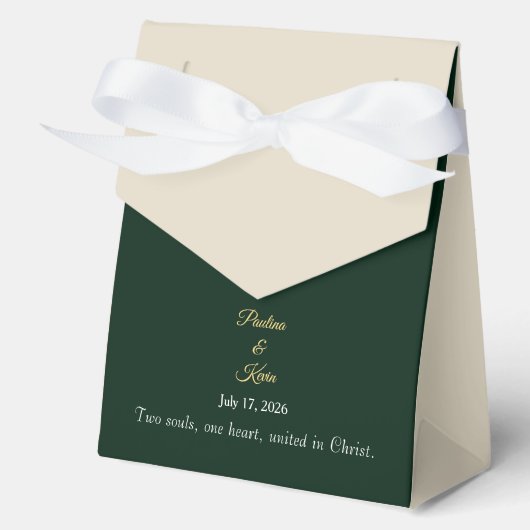 Elegant Emerald Wedding Favor フェイバーボックス (正面)