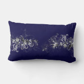Elegant Enchantment Silver and Blue Lumbar Pillow ランバークッション (裏面)
