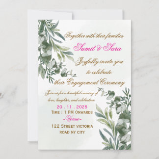 Elegant Engagement Party Invitation Card 招待状