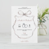 Elegant engagement party invitation with a bow 招待状 (スタンド正面)