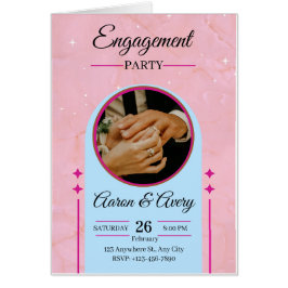 Elegant Engagement Party Invitation with Photo – M