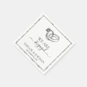 Elegant Engagement Ring We Are Engaged Custom  スタンダードカクテルナプキン (角)