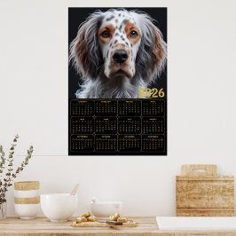 Elegant English Setter 2026 Calendar ポスター