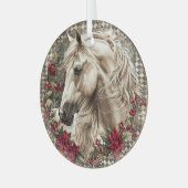 Elegant Equestrian Christmas  ガラスオーナメント (正面左)