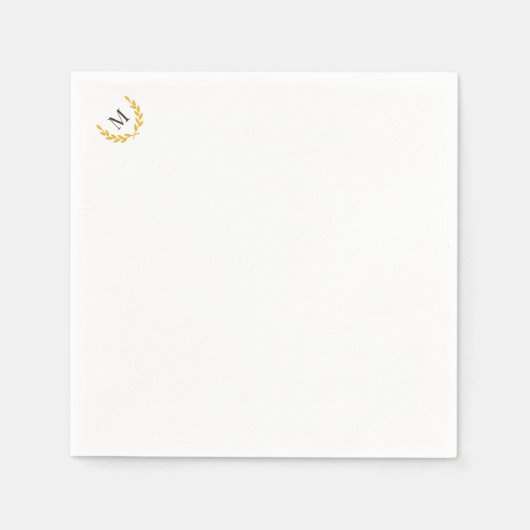 Elegant Equestrian Collection Gold Laurel Napkin スタンダードカクテルナプキン (正面)