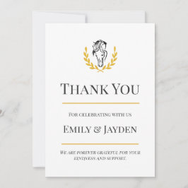 Elegant Equestrian Flat Thank You Card サンキューカード