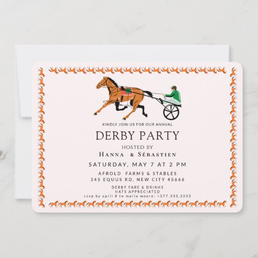Elegant Equestrian Garden Party Invitation 招待状 (正面)