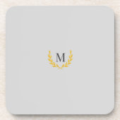 Elegant Equestrian Gold Wreath Monogram Wedding コースター (正面)