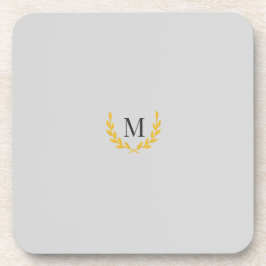 Elegant Equestrian Gold Wreath Monogram Wedding コースター