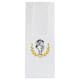 Elegant Equestrian Horse and Laurel Wine Gift Bag ワインギフトバッグ