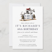 Elegant Equestrian Jumping Birthday 招待状 (正面)