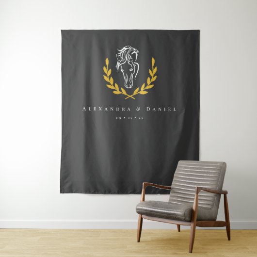 Elegant Equestrian Wedding Backdrop Tapestry タペストリー (インサイチュ)