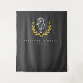 Elegant Equestrian Wedding Backdrop Tapestry タペストリー (正面)