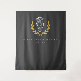 Elegant Equestrian Wedding Backdrop Tapestry タペストリー