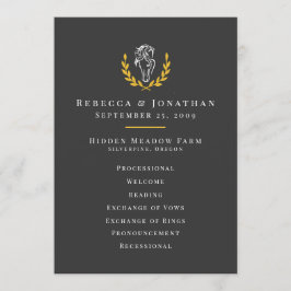 Elegant Equestrian Wedding Program 5x7 プログラム